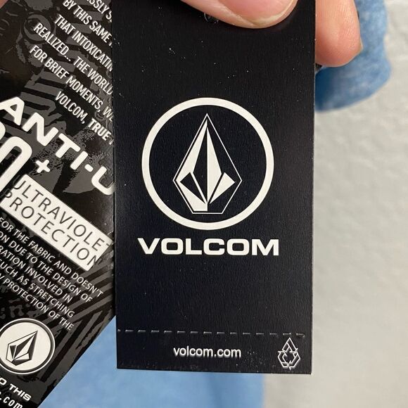 Volcom Mens Anti-UV 30+ UPF Crew Neck Short Sleeve Pullover T-Shirt Blue XL NWT - Picture 9 of 13